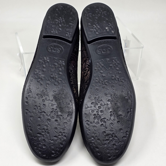 SAS Womens Scenic Floral Ballet Flats Black Suede Made In USA Sz 10 N Pre-owned - Picture 6 of 11